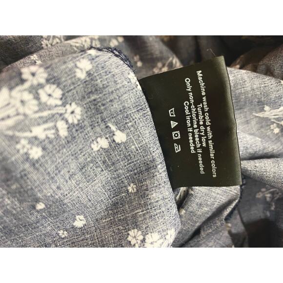 SUMMERSALT Navy Cotton Ditzy Floral Puff Sleeve Dress US SMALL - Picture 15 of 15